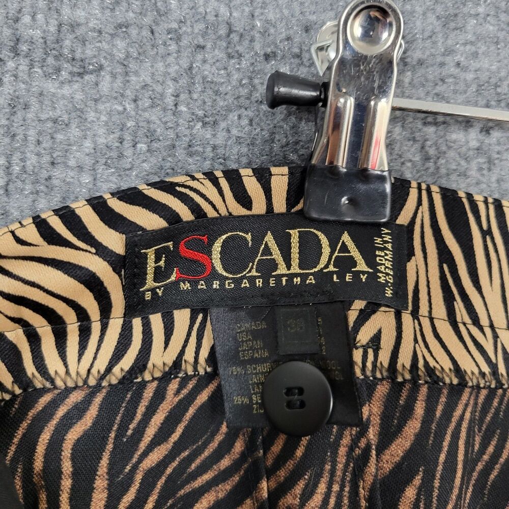 ESCADA Margaretha Ley Abstract Artsy High Rise Wool Silk Pleated Pants SIZE 38 - Picture 7 of 14